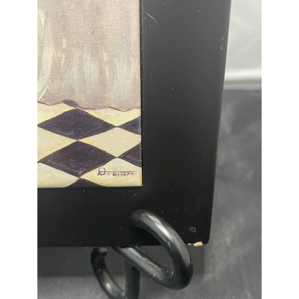 4PC.Set Ceramic‎ Tile Cook Chief Desing With Wood Frame Kitchen Decor